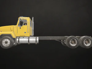 Classic Truck - Yellow - Low Poly 3D Model