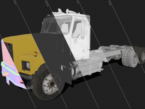 Classic Truck - Yellow - Low Poly 3D Модель