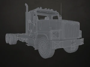 Classic Truck - Yellow - Low Poly 3D Model