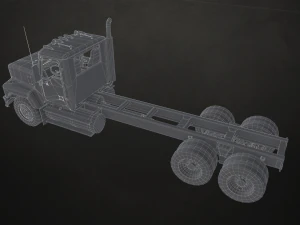 Classic Truck - Yellow - Low Poly 3D Model