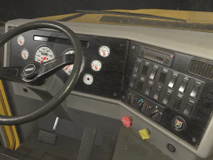 Classic Truck - Yellow - Low Poly 3D Model