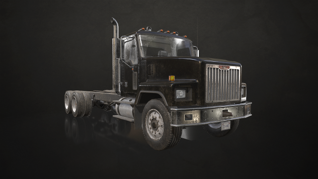 Classic Truck - Black - Low Poly 3D Модель .c4d .max .obj .3ds .fbx .stl .blend 
