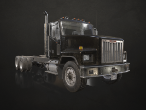 Classic Truck - Black - Low Poly 3D Model