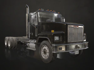 Classic Truck - Black - Low Poly 3D Model