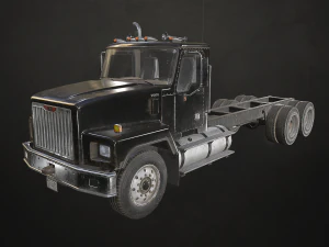 Classic Truck - Black - Low Poly 3D Model