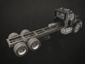 Classic Truck - Black - Low Poly 3D Model