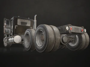 Classic Truck - Black - Low Poly 3D Model