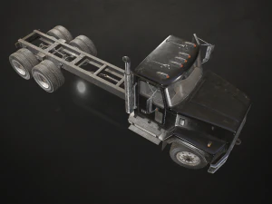 Classic Truck - Black - Low Poly 3D Model