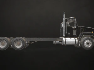 Classic Truck - Black - Low Poly 3D Model