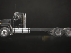 Classic Truck - Black - Low Poly 3D Model