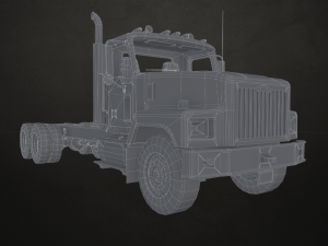 Classic Truck - Black - Low Poly 3D Модель