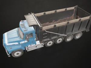 Classic Dump Truck - Low Poly 3D Model