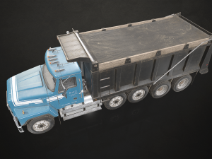 Classic Dump Truck - Low Poly Modèle 3D