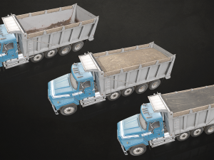 Classic Dump Truck - Low Poly Modèle 3D