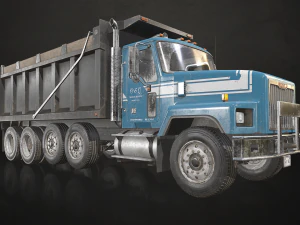 Classic Dump Truck - Low Poly 3D Model