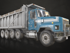 Classic Dump Truck - Low Poly Modèle 3D