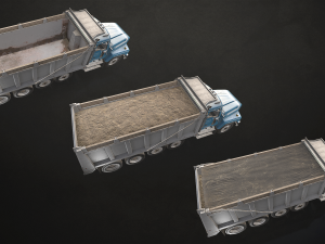 Classic Dump Truck - Low Poly Modèle 3D