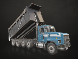 Classic Dump Truck - Low Poly Modèle 3D