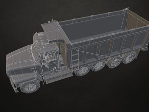 Classic Dump Truck - Low Poly Modèle 3D