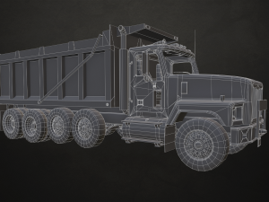 Classic Dump Truck - Low Poly Modèle 3D