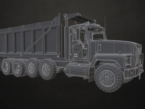 Classic Dump Truck - Low Poly 3D Model