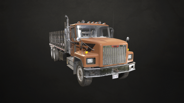Classic Flatbed Truck - Low Poly 3D-Modell .c4d .max .obj .3ds .fbx .stl .blend 