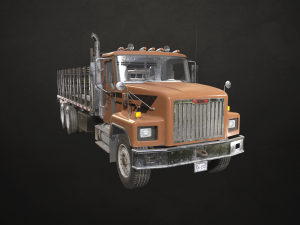 Classic Flatbed Truck - Low Poly 3D Model