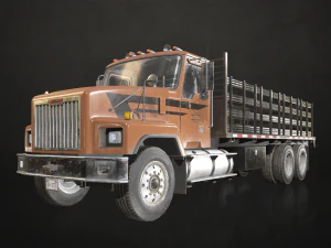 Classic Flatbed Truck - Low Poly 3D Model