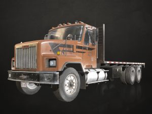 Classic Flatbed Truck - Low Poly 3D-Modell