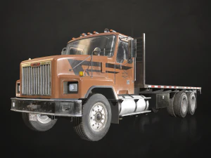 Classic Flatbed Truck - Low Poly 3D Model