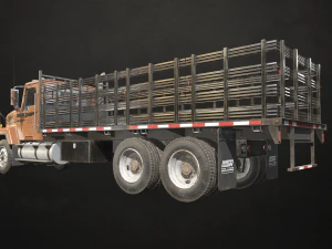 Classic Flatbed Truck - Low Poly 3D Model