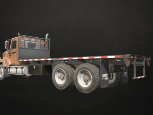 Classic Flatbed Truck - Low Poly 3D Model