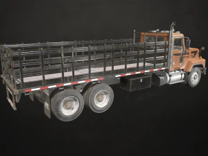 Classic Flatbed Truck - Low Poly 3D Model
