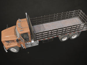 Classic Flatbed Truck - Low Poly 3D-Modell