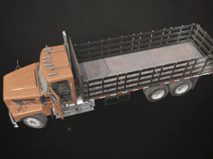 Classic Flatbed Truck - Low Poly 3D Model