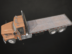 Classic Flatbed Truck - Low Poly 3D-Modell