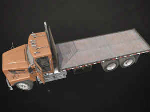 Classic Flatbed Truck - Low Poly 3D Model