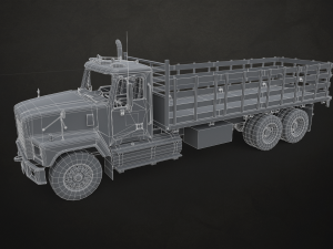 Classic Flatbed Truck - Low Poly 3D-Modell