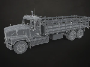 Classic Flatbed Truck - Low Poly 3D Model
