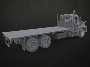 Classic Flatbed Truck - Low Poly 3D Model