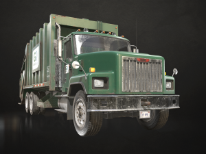 Classic Garbage Truck - Low Poly 3Dモデル