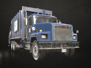 Classic Garbage Truck - Low Poly 3D-Modell