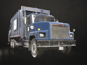 Classic Garbage Truck - Low Poly 3D Model