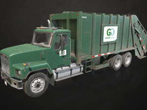Classic Garbage Truck - Low Poly 3D-Modell