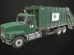 Classic Garbage Truck - Low Poly 3D Model
