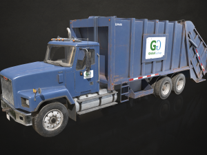 Classic Garbage Truck - Low Poly 3D-Modell