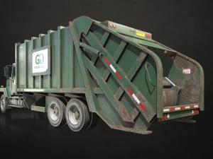 Classic Garbage Truck - Low Poly 3D Model