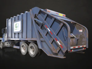 Classic Garbage Truck - Low Poly 3D Model