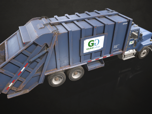 Classic Garbage Truck - Low Poly 3D-Modell