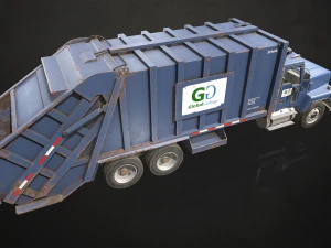 Classic Garbage Truck - Low Poly 3D Model